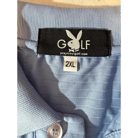 Playboy Golf Long Sleeve Polo Shirt Mens Size 2XL Blue Elastic On Sleeves & Hem - Picture 5 of 10
